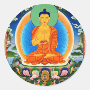 Tibetana Thangka Prabhutaratna Buddha Runt Klistermärke