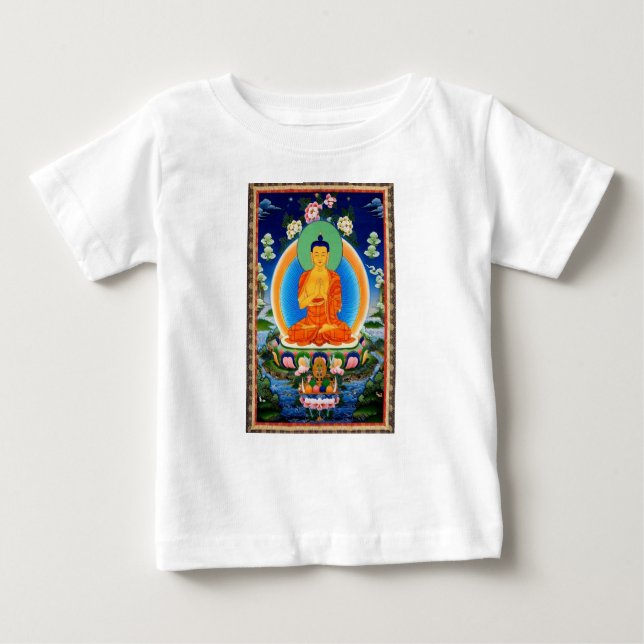 Tibetana Thangka Prabhutaratna Buddha T Shirt (Framsida)