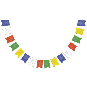 Tibetansk bön Flagga med buddistiska symboler