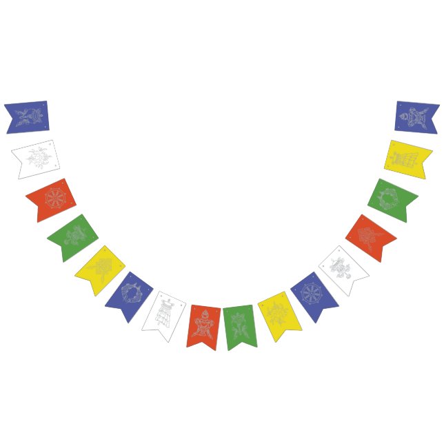 Tibetansk bön Flagga med buddistiska symboler (Alla)