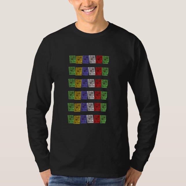 Tibetansk bön Flaggor i Nepal Buddhism T Shirt (Framsida)