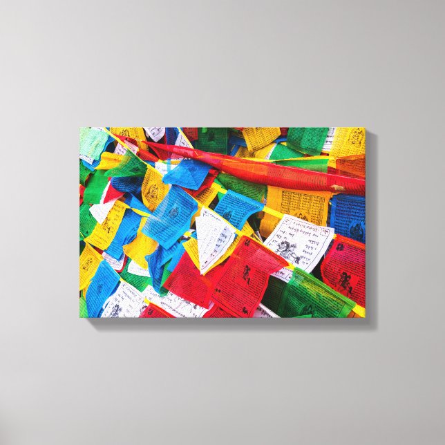 Tibetansk bön flaggor - Tibet Canvastryck (Framsida)