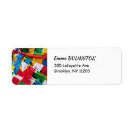 Tibetansk bön flaggor - Tibet Returadress Etikett