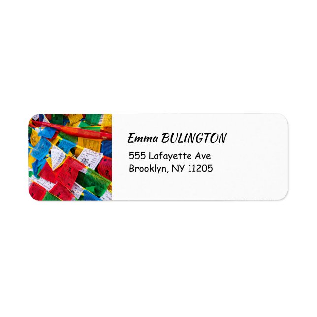 Tibetansk bön flaggor - Tibet Returadress Etikett (Framsidan)