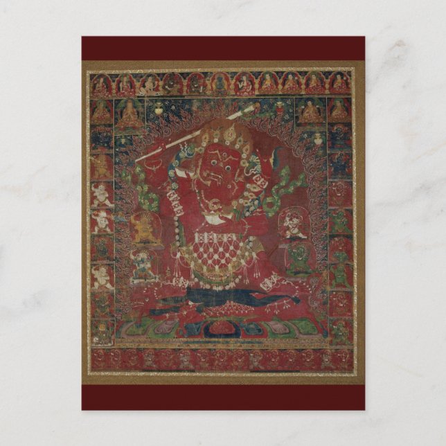 Tibetansk buddhist Rakta Yamari Gudom Vykort (Framsida)