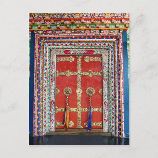 Tibetansk buddhistisk klosterarkitektur Bir Indien Vykort (Framsida)
