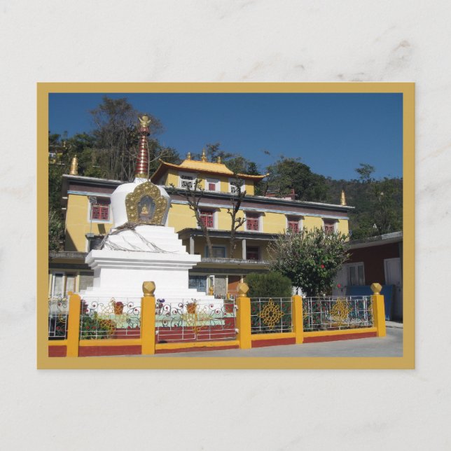 Tibetansk buddhistisk Stupa-tempel Tashi Jong-klos Vykort (Framsida)