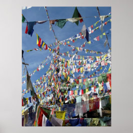 Tibetansk buddistisk Prayer Flaggor Photo Poster