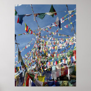 Tibetansk buddistisk Prayer Flaggor Photo Poster