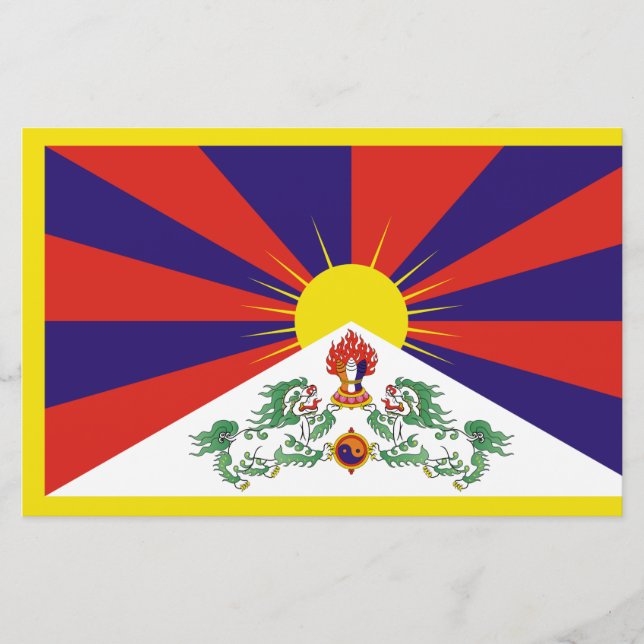 Tibetansk Flagga Brevpapper (Framsida)