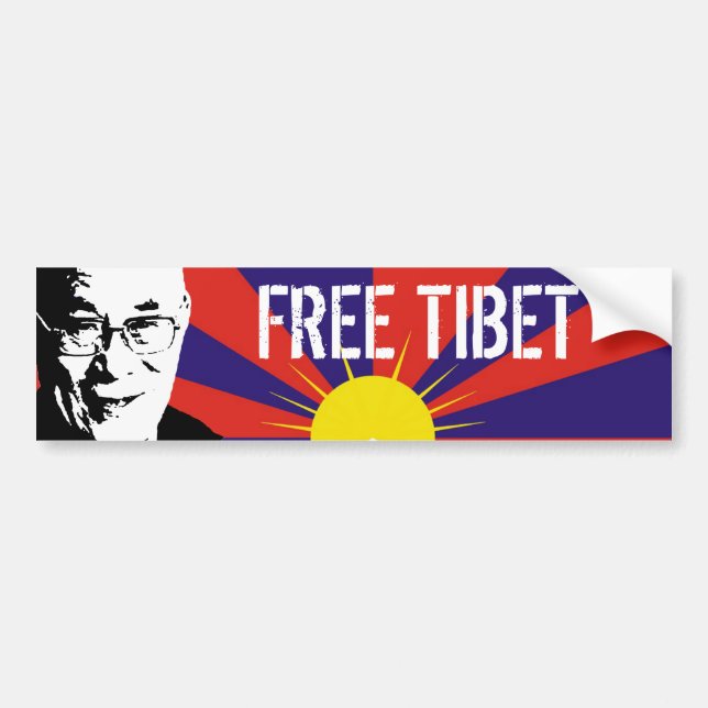 Tibetansk Flagga, Dalai Lama, FREE TIBET Bildekal (Framsidan)