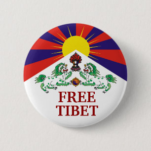 Tibetansk Flagga, FRI, TIBET Knapp