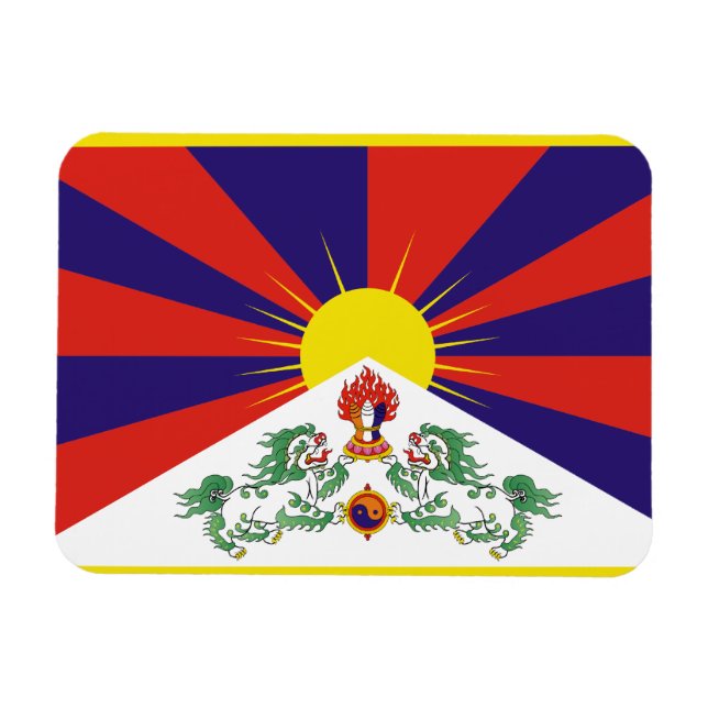 Tibetansk Flagga Magnet (Horisontell)