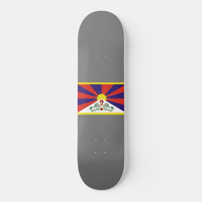Tibetansk Flagga Mini Skateboard Bräda 18,5 Cm (Framsida)
