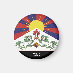 Tibetansk flagga och Tibet - resa Himalaya / Lhasa Magnet