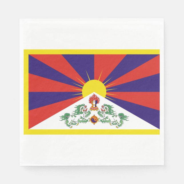 Tibetansk Flagga Pappersservett (Framsidan)