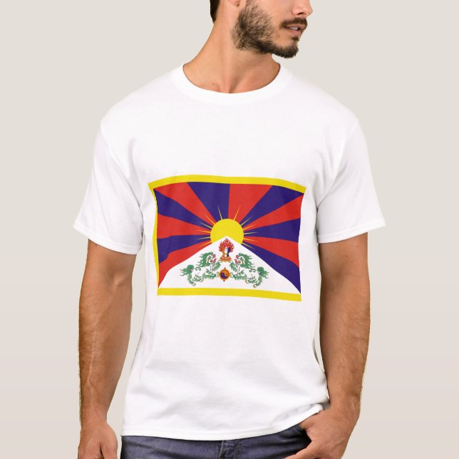 Tibetansk Flagga T Shirt (Framsida)