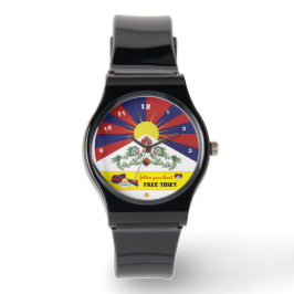 Tibetansk Flagga Watch, Tibet Karta, mode/Tibet Armbandsur