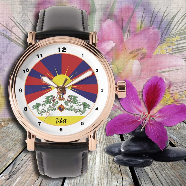 Tibetansk Flagga watch, Tibet mode /design Armbandsur (Skapare uppladdad)