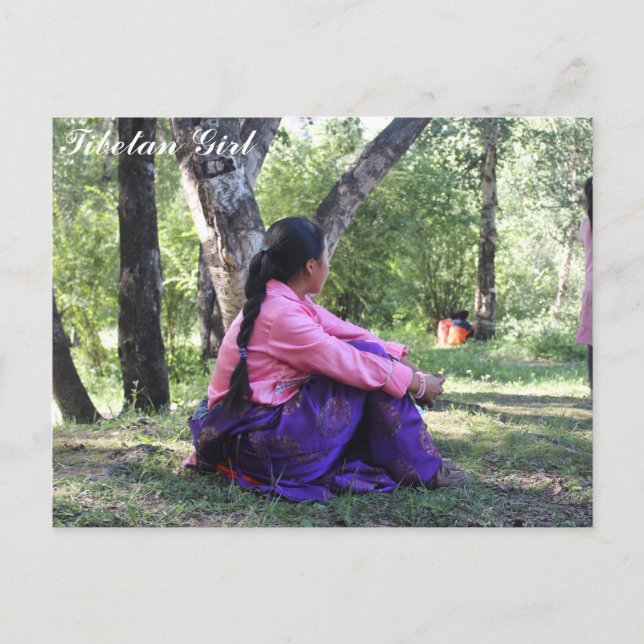 Tibetansk flicka vykort (Framsida)