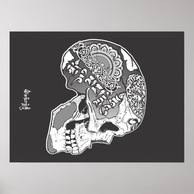 Tibetansk graved Skull Poster (Framsidan)