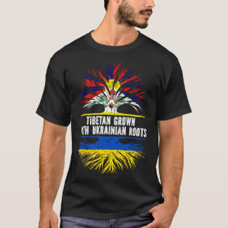 Tibetansk grodd med ukrainska rötter Flagga T Shirt