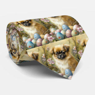 Tibetansk Hund med Påskägg Helgdag Slips