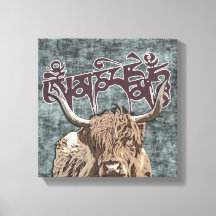 Tibetansk jak med Mani Mantra ( OM MANI PADME HUM