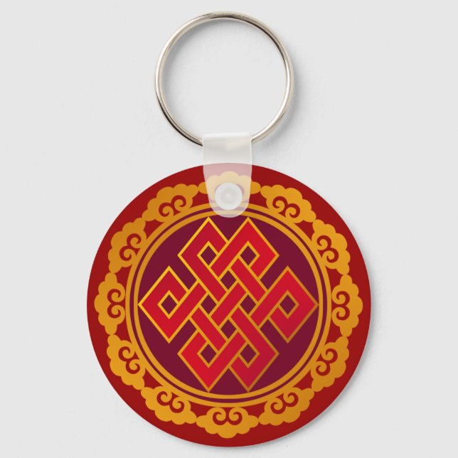 Tibetansk Karma Buddhism EInternal Knot Nyckelring (Framsida)