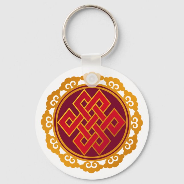 Tibetansk Karma Buddhism EInternal Knot Nyckelring (Framsida)