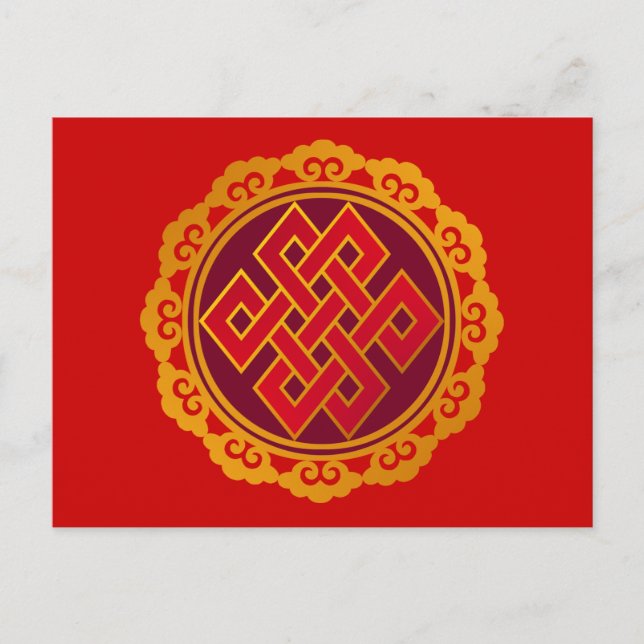 Tibetansk Karma Buddhism EInternal Knot Vykort (Framsida)