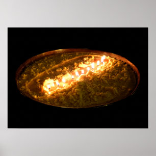 Tibetansk lampa av smör poster