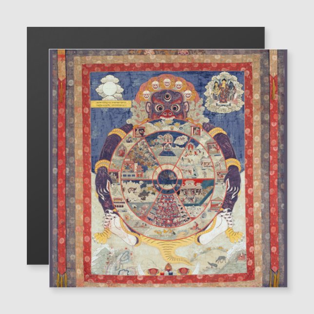 Tibetansk livets hjul, cykeln av Samsara (Fram/baksida)