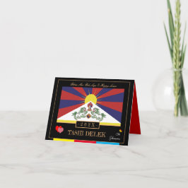 Tibetansk Losar & Tashi Delek - Nyår /flag Tibet Kort