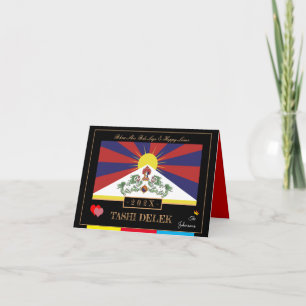 Tibetansk Losar & Tashi Delek - Nyår /flag Tibet Kort