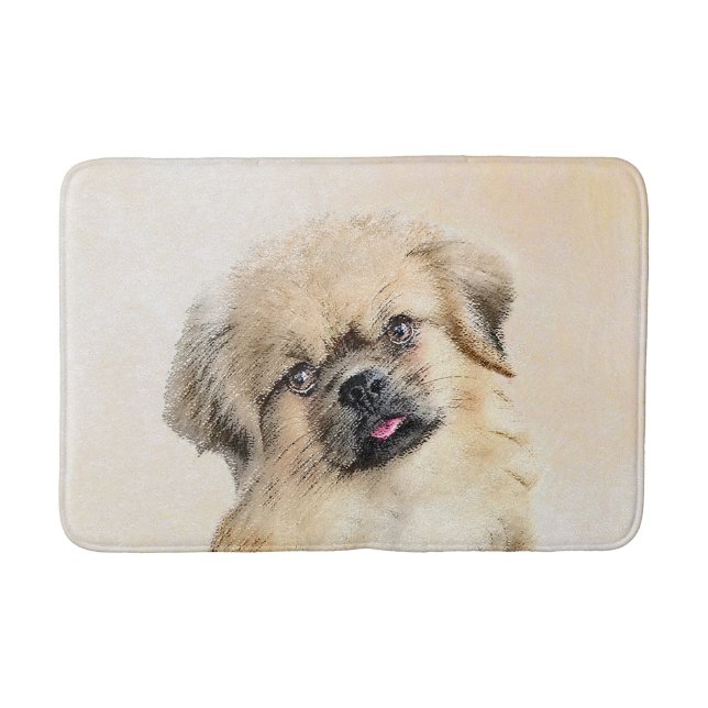 Tibetansk målning - Cute Original Hund Art Badrumsmatta (Framsidan)