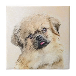 Tibetansk målning - Cute Original Hund Art Kakelplatta