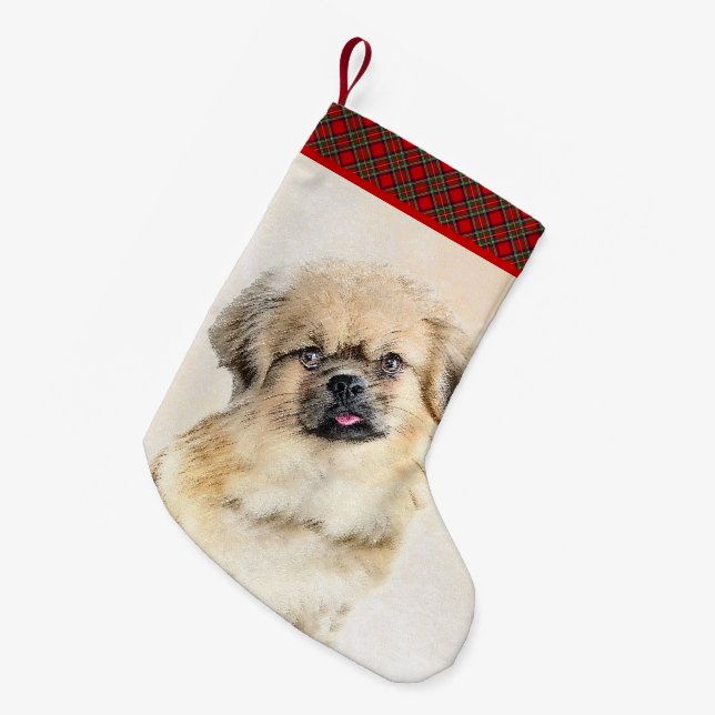 Tibetansk målning - Cute Original Hund Art Liten Julstrumpa (Framsidan (Hängande))