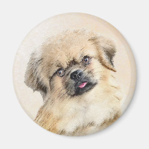 Tibetansk målning - Cute Original Hund Art Magnet