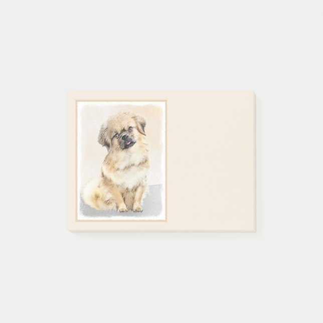 Tibetansk målning - Cute Original Hund Art Post-it Block (Framsida)
