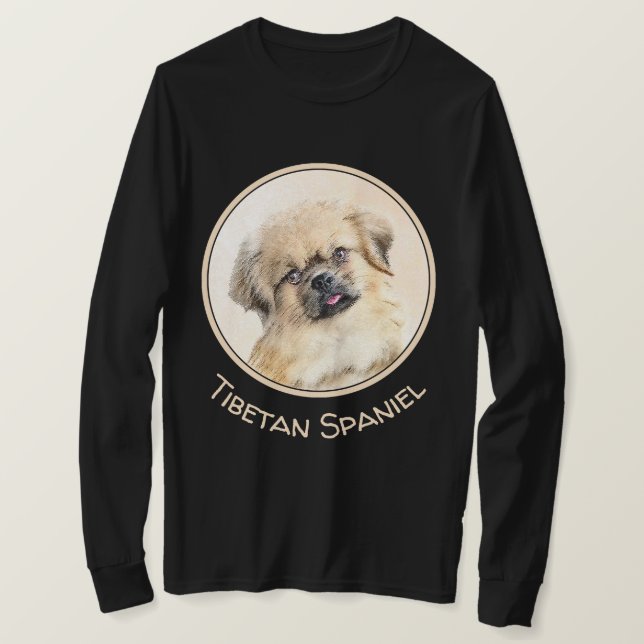 Tibetansk målning - Cute Original Hund Art T Shirt (Design framsida)