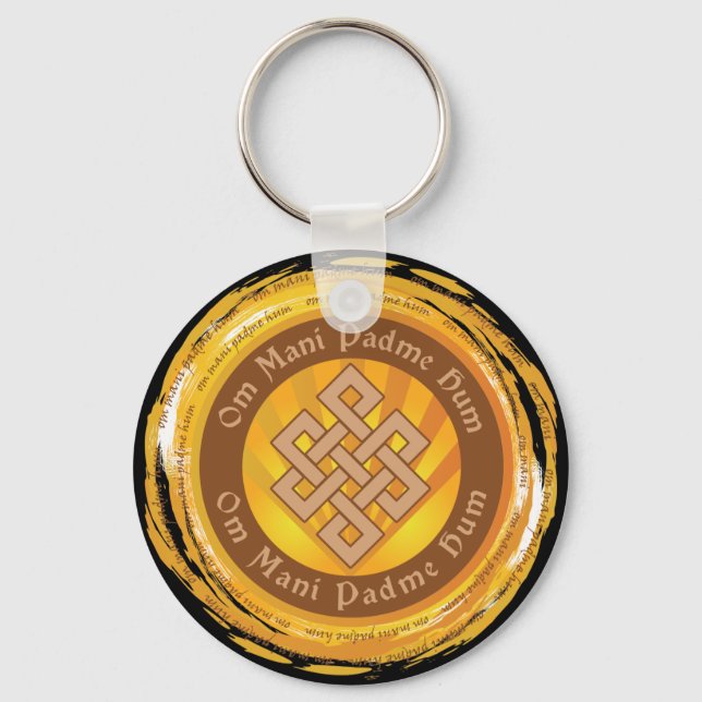 Tibetansk Mantra Endless Knot Nyckelring (Framsida)
