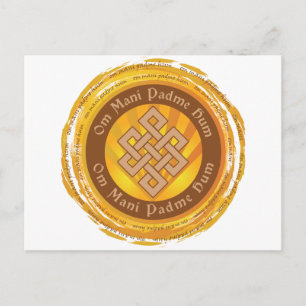 Tibetansk mantra oändlig knut vykort
