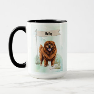 Tibetansk Mastiff Akvarell Personlig Hund Mugg