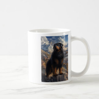Tibetansk Mastiff Berg Utsikt Klistermärke Kaffemugg