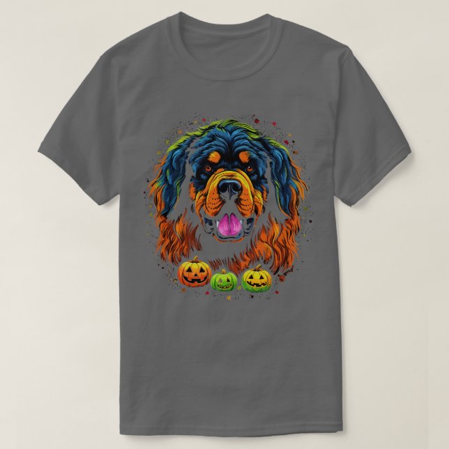 Tibetansk Mastiff Halloween T Shirt (Design framsida)