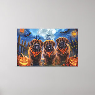 Tibetansk Mastiff Halloween-taloky Canvastryck