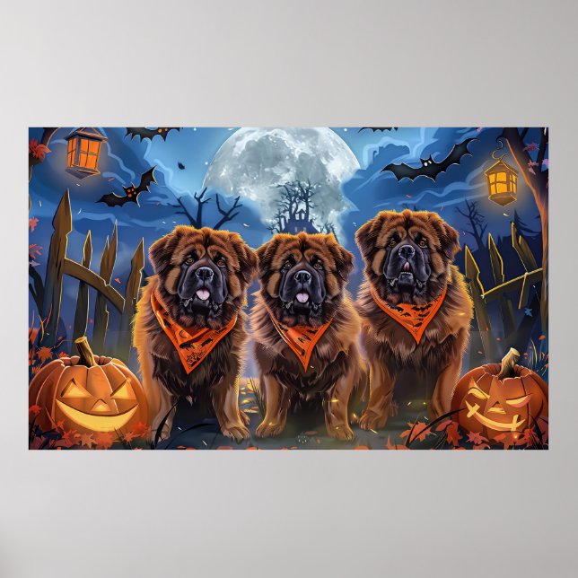 Tibetansk Mastiff Halloween-taloky Poster (Framsidan)