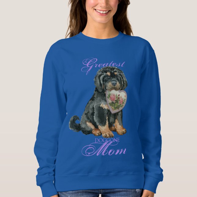 Tibetansk Mastiff Heart Mamma Långärmad T-Shirt (Framsida)