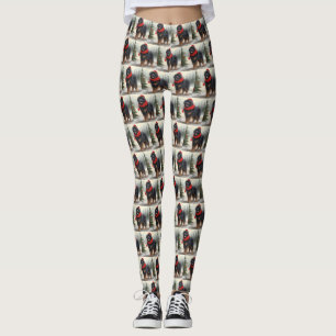 Tibetansk Mastiff Hund i Snö-jul Leggings